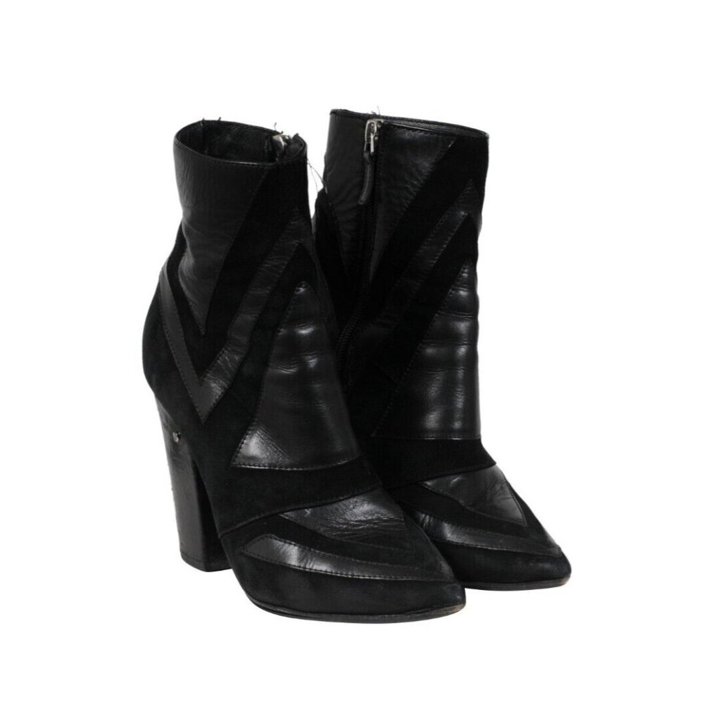 Laurence Dacade Womens Pointed Toe Suede Booties US 7.5 EU 37.5 Black Suede